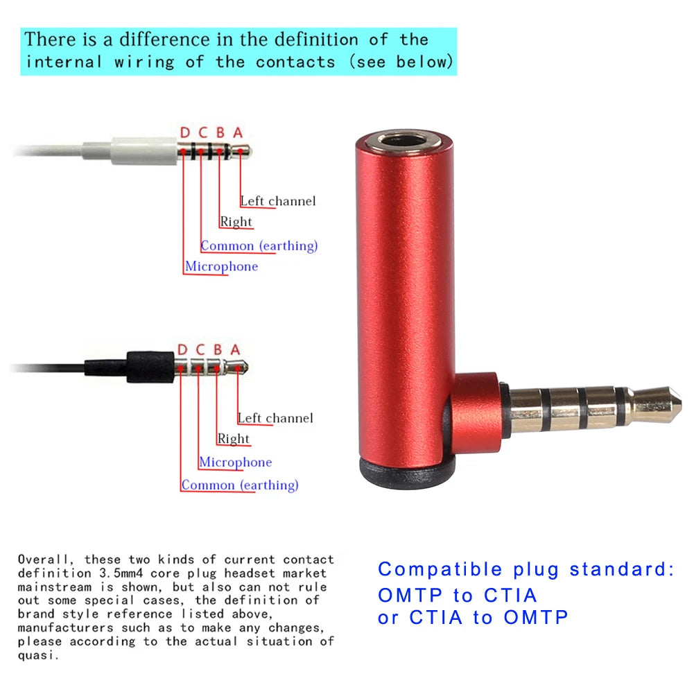 3.5mm Earphone Audio Jack Converter Universal OMTP To CTIA Earphone Converter Stereo Adapter Accessories Zpaxo