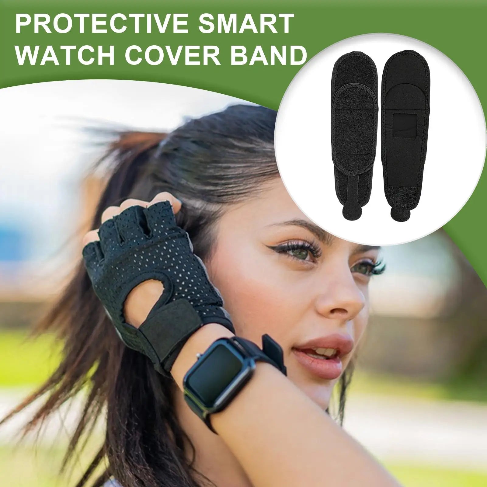 Smart Watch Cover Protector Watch Strap Protector Built-in Cushion Structure Sweat-proof Wrap for Running Women Men Workout Zpaxo