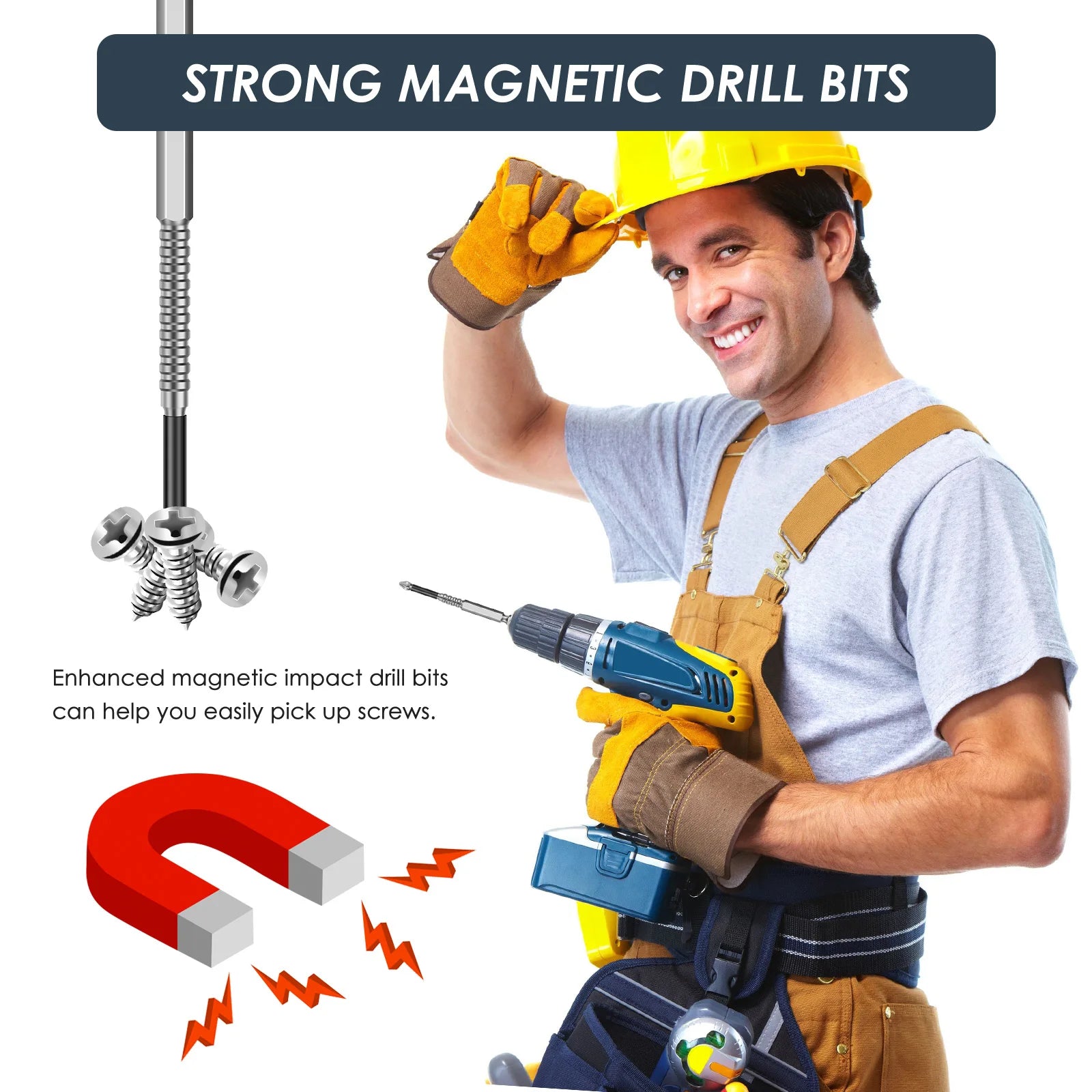 24/6PCS K5 Magnetic Screwdriver Bits Anti-Slip Impact-Resistant Threaded Bits Set Carbon Steel Phillips Screwdriver Hex Shank Zpaxo