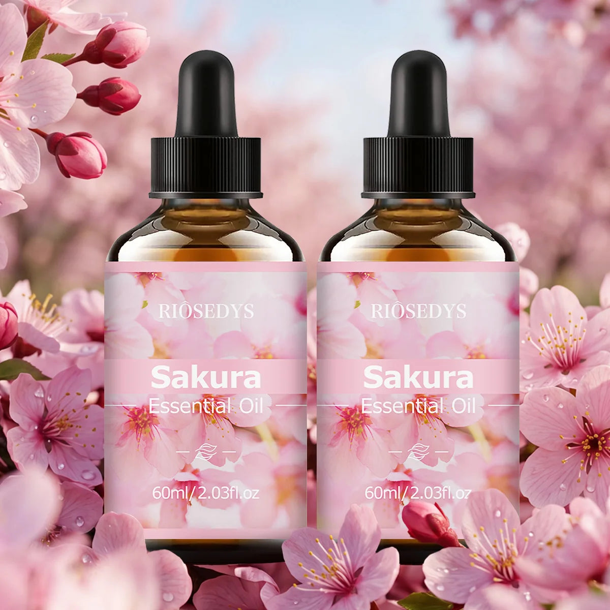 SAKURA ESSENTIAL OIL Has Deep Nourishing Moisturizing Effects Making Zpaxo SAKURA 2pcs 60ml