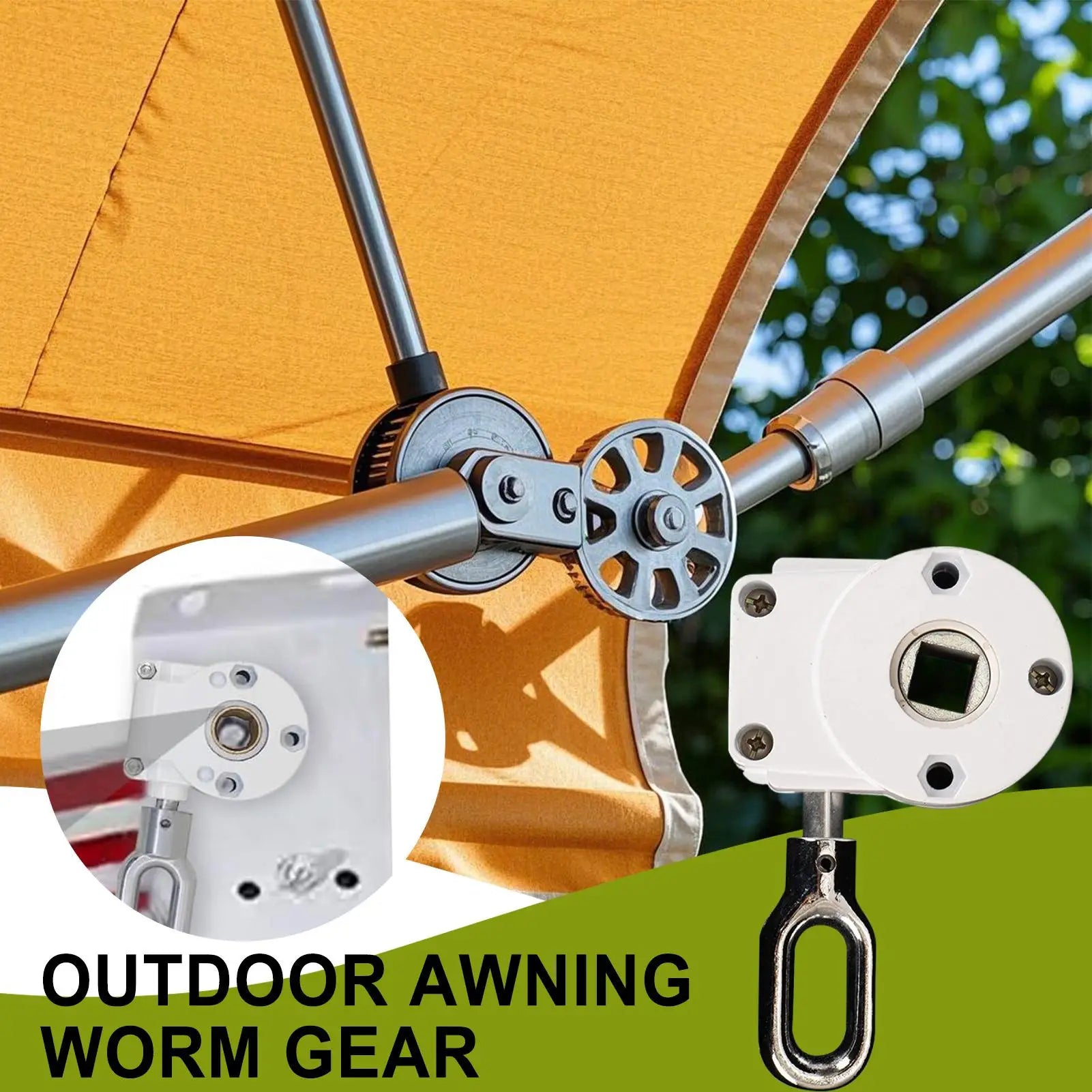 Awning Manual Worm Gear Rotating Universal Heavy Duty Caravan Crank