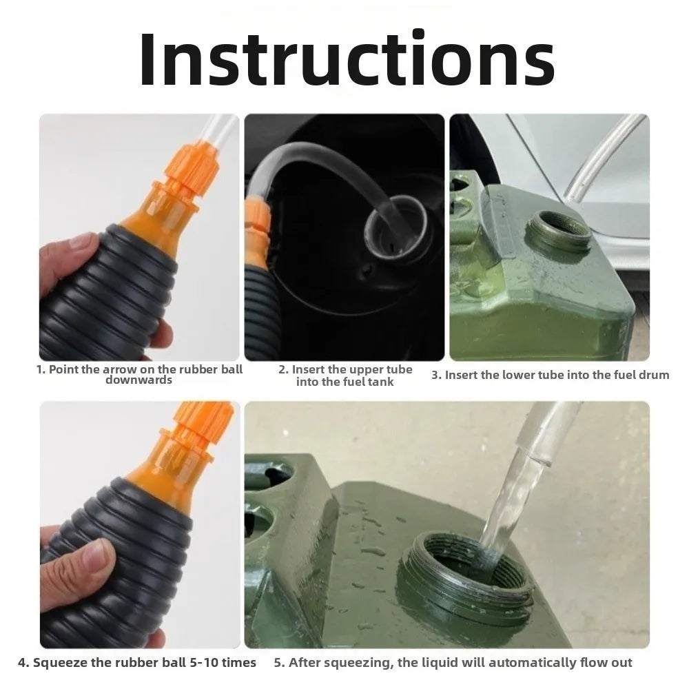 Universal Manual Fuel Pump Flow Safe Transfer Hoses Multifunctional Zpaxo