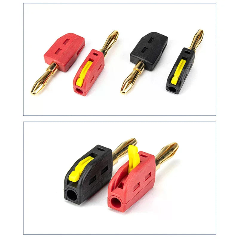 Portable 32A 4mm Banana Plug High Current Quick Connect Gold-Plated Banana Connectors Audio Copper Speakers Amplifier Zpaxo