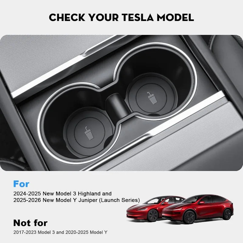 Tesla Model 3 & Model Y Cup Holder Coaster Mat – TPE Liner