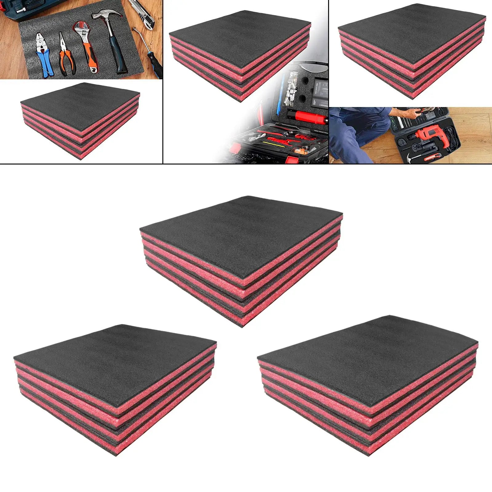 4x Tool Box Foam Inserts Shockproof Protection Tool Foam Sheets for Tabletop Miniatures Shipping Crafting Camera Case Jewelry Zpaxo 50cmx30cmx2.5cm