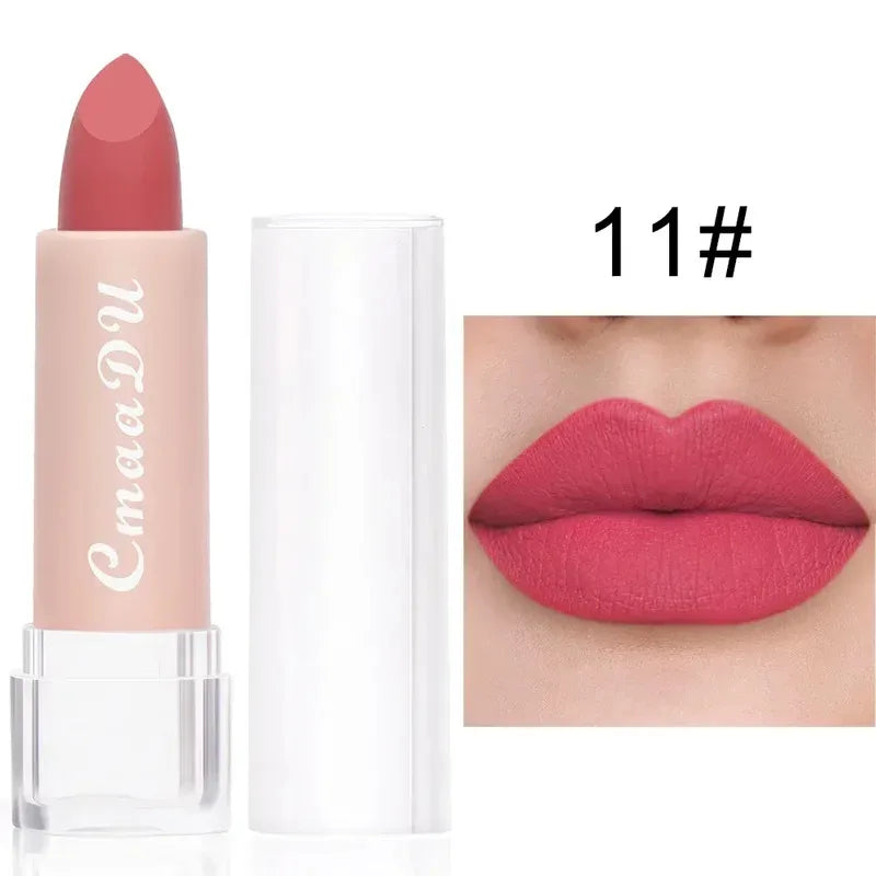 15 Colors Lipstick Waterproof Long Lasting Matte Velvet Mental Beauty Lip Gloss Nude Glitter Lip Gloss Beauty Red Lip Tint New Zpaxo