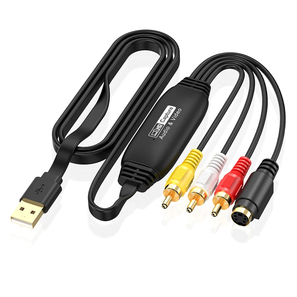 USB Video Capture Card VHS VCR TV DVD Audio Adapter AV