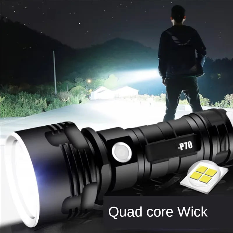 POCKETMAN P70 LED Tactical Flashlight – USB Rechargeable Torch