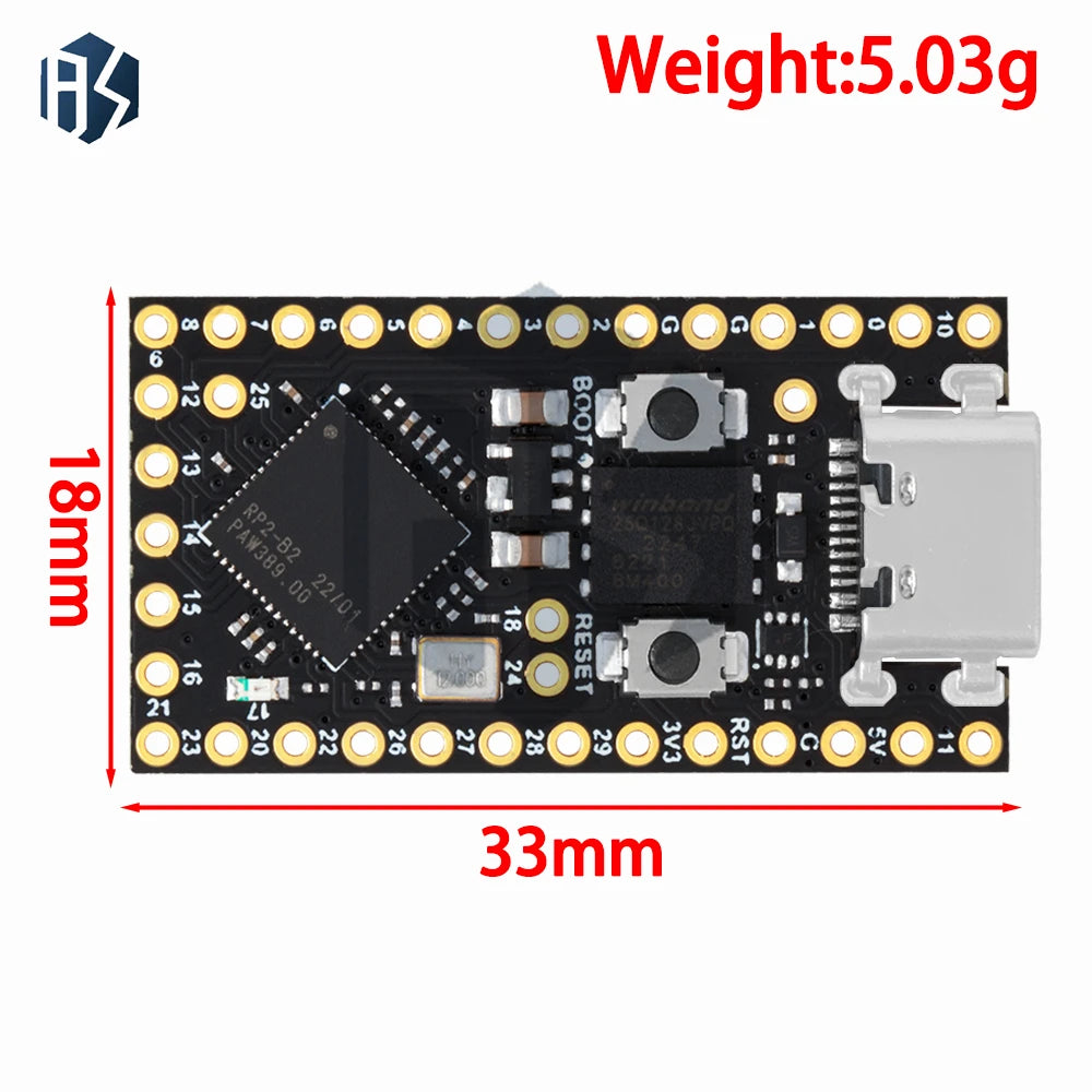 Raspberry Development Board Promicro RP2040 Compatible Helios OxB2 Zpaxo