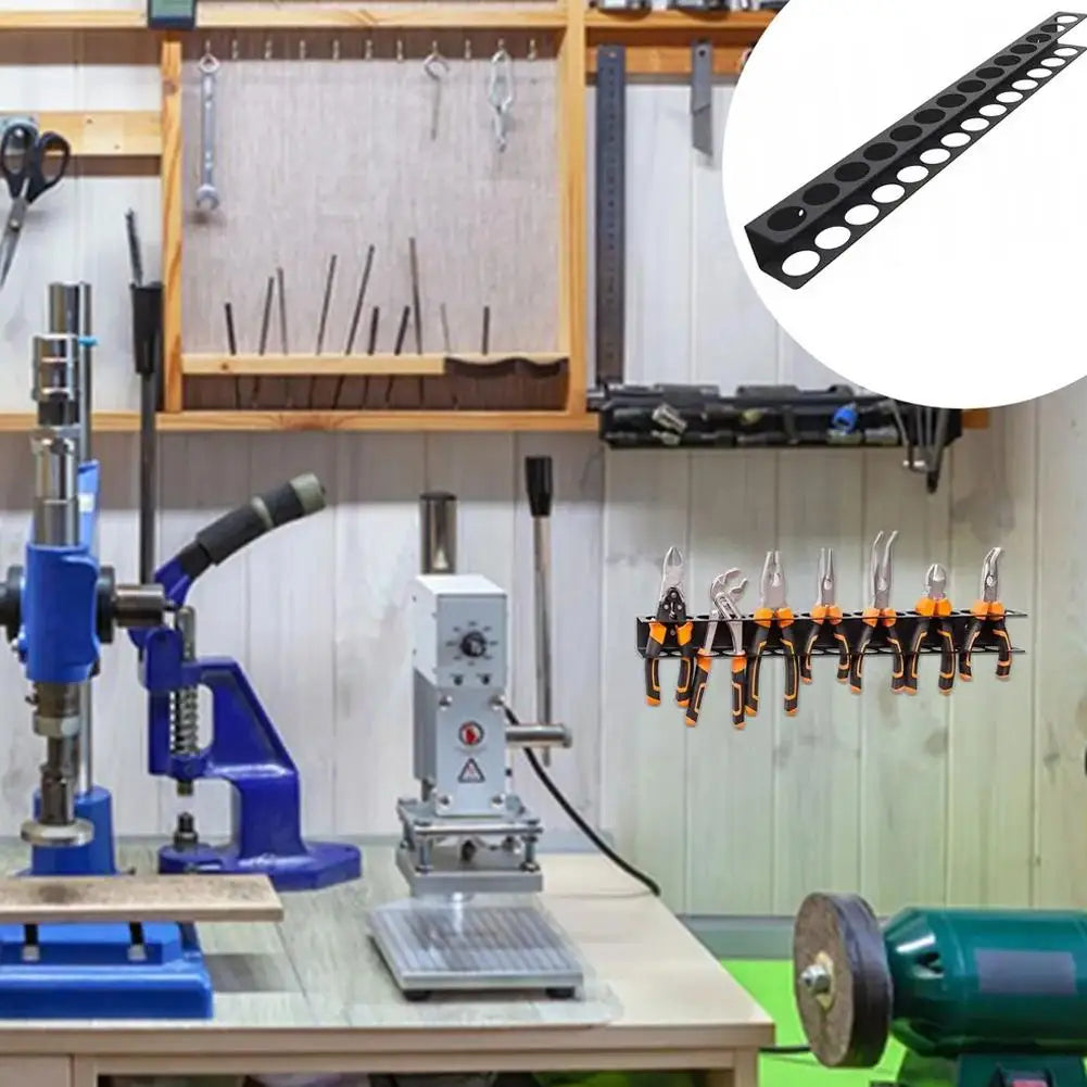 14-Hole Wall-Mounted Screwdriver & Tool Organizer Rack Tool Storage Rack Zpaxo