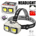 COB LED Rechargeable Headlamp – 200LM, UV Light & IPX4 Waterproof