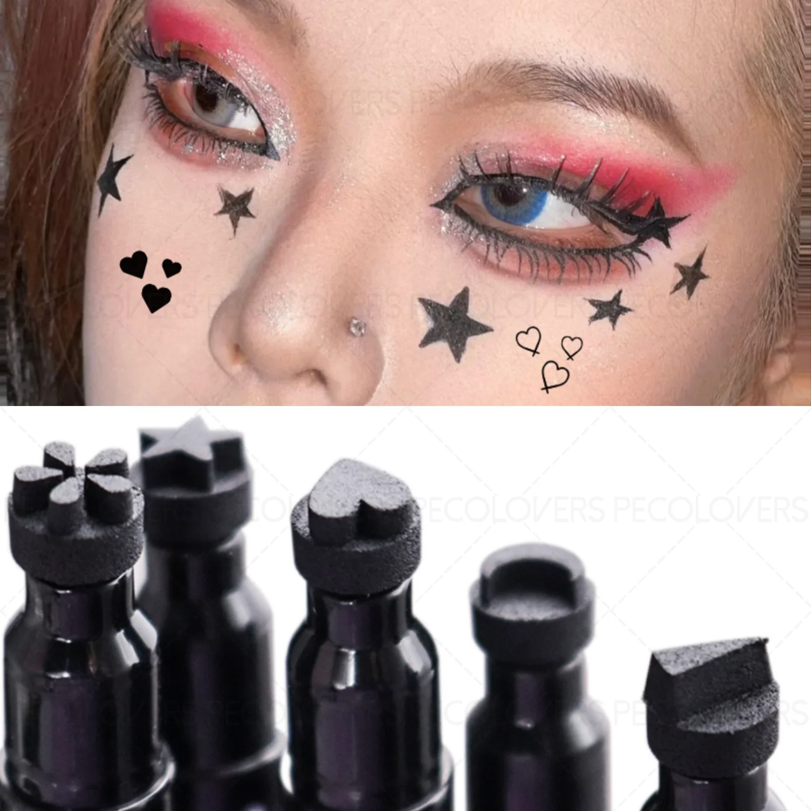 1PC 2-in-1 Waterproof Eyeliner - Quick Drying, Smooth, Anti-smudge, Beginner-friendly, Suitable for Halloween Christmas Makeup Zpaxo