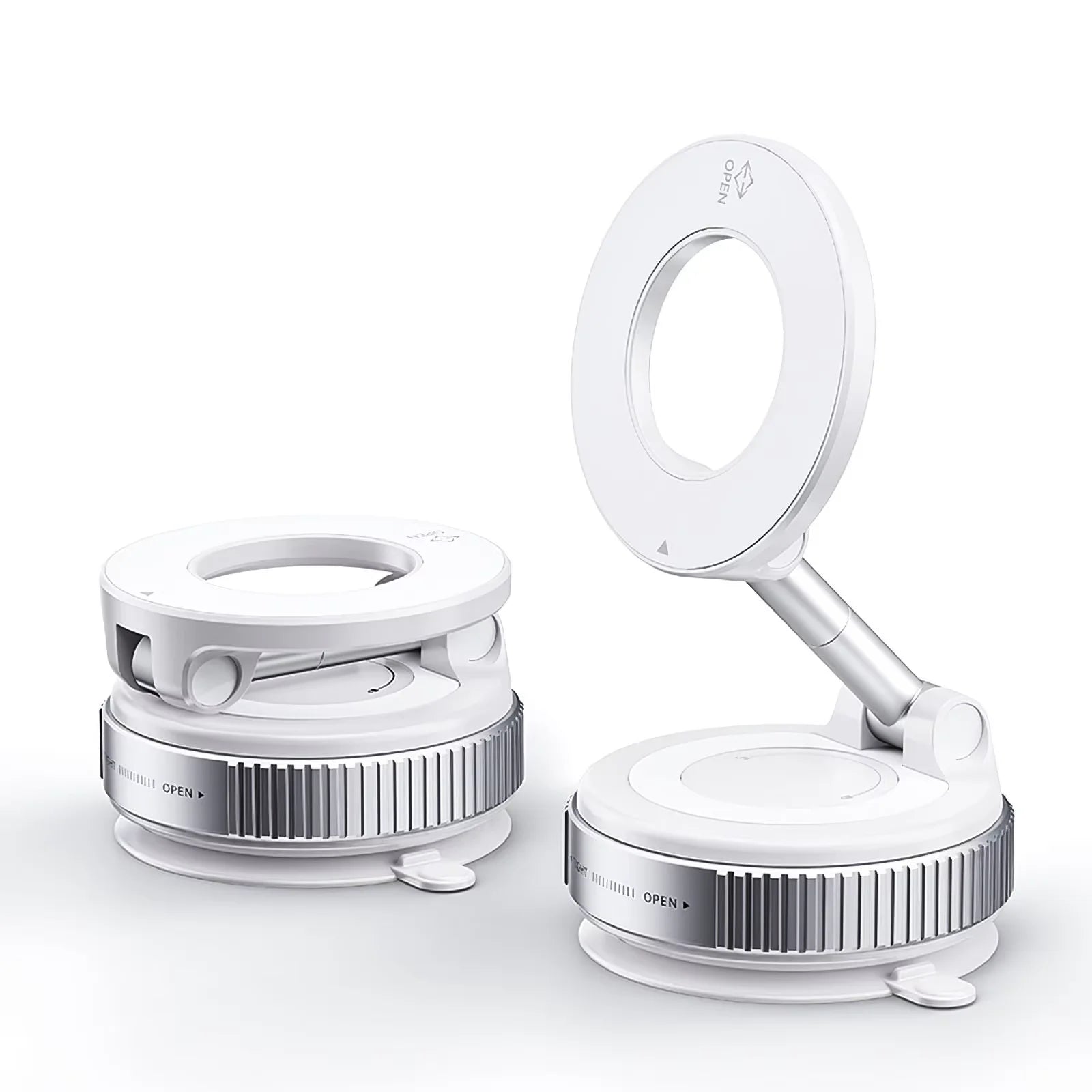 K007 Magnetic Phone Holder 360° Three-Axis Folding Car Mount Strong Magnet Dashboard Desk Stand for iPhone 16 15 Xiaomi Samsung Zpaxo WHITE