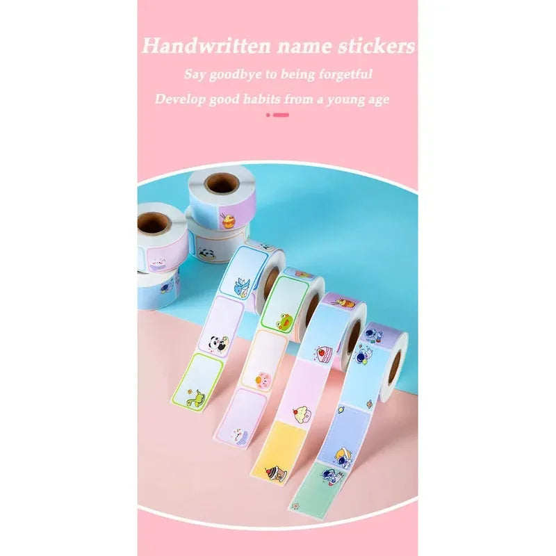 School Office Supplies Cartoon Sticker Waterproof Tear Resistant Name