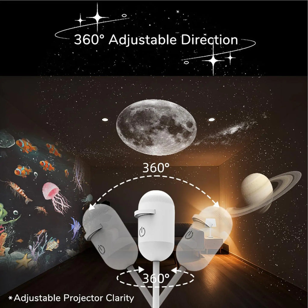 Projector Night Light 1 360 Rotation Adjustable Brightness Star Sky