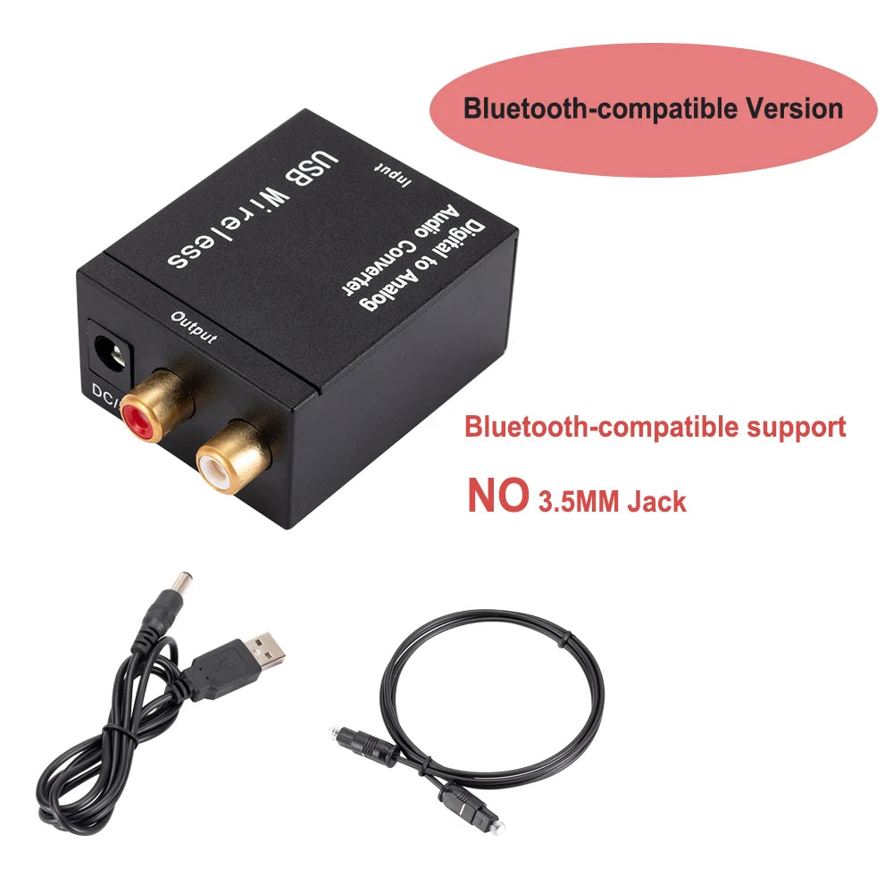 Digital to Analog Audio Converter Optical Fiber Coaxial Signal to Analog DAC Spdif Stereo 3.5MM Jack 2*RCA Amplifier Decoder Zpaxo