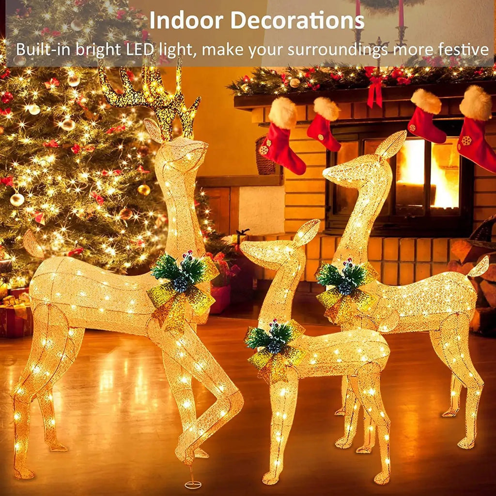 Christmas Stake Light Outdoor 2D Acrylic Lighted Reindeer Yard Garden