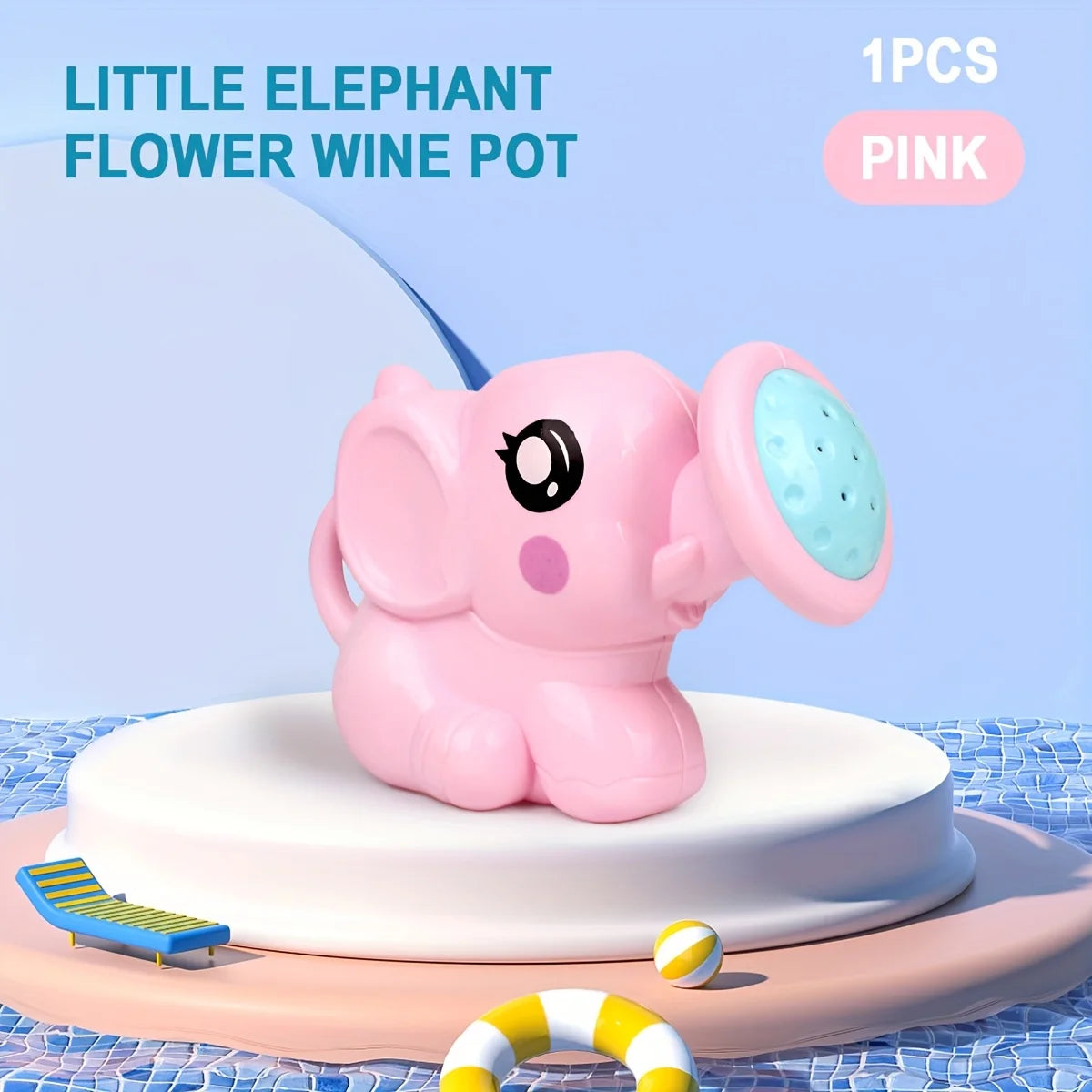 Youngsters Bath Toys Cute Cartoon Elephant Shower Kettle Fun Time