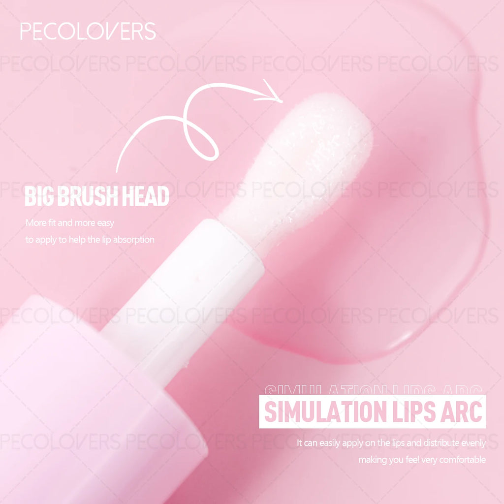 1PC Lip Oil with Big Brush Head Moisturizing Relieves Dry Lip Gloss Strawberry Peach Liquid Lipstick Lip Hydrating Lip Care Zpaxo