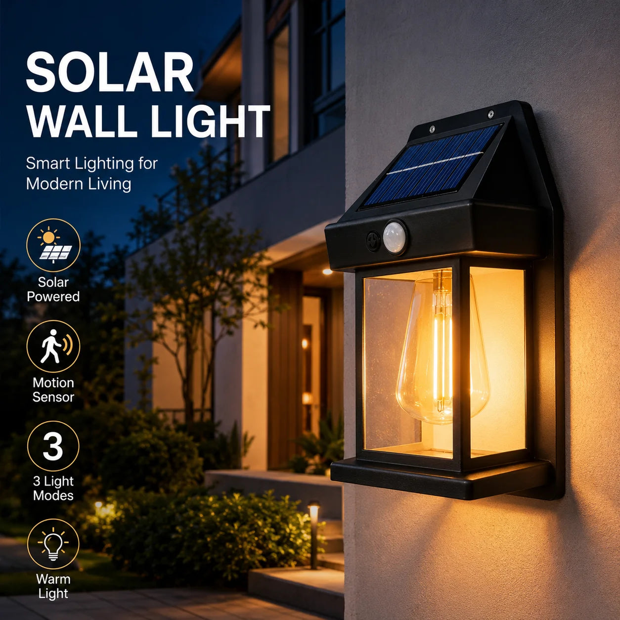 1/2/4/8Pack Solar Wall Lights Motion Sensor LED Lantern IP44 Waterproof Wall Mount Lamp Outdoor Courtyard Porch Deck Garden Yard Zpaxo