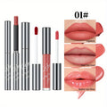 3-Pack Set Casual Lip Makeup Variety Lip Makeup Casual Matching Lipstick & Tear Lip Line & Butter Lip Gloss Zpaxo 01