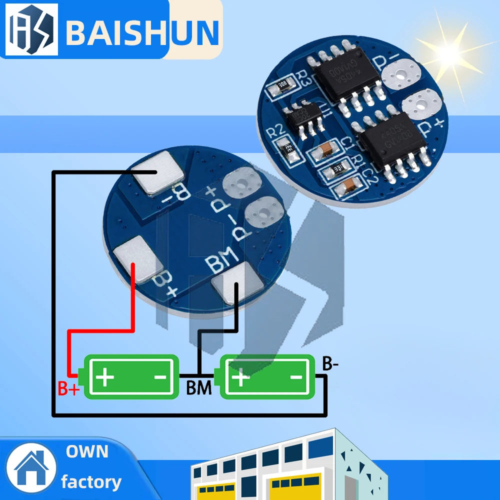 2S 5A Round Li-ion Lithium Battery 7 4v 8 18650 Charger Protection Zpaxo