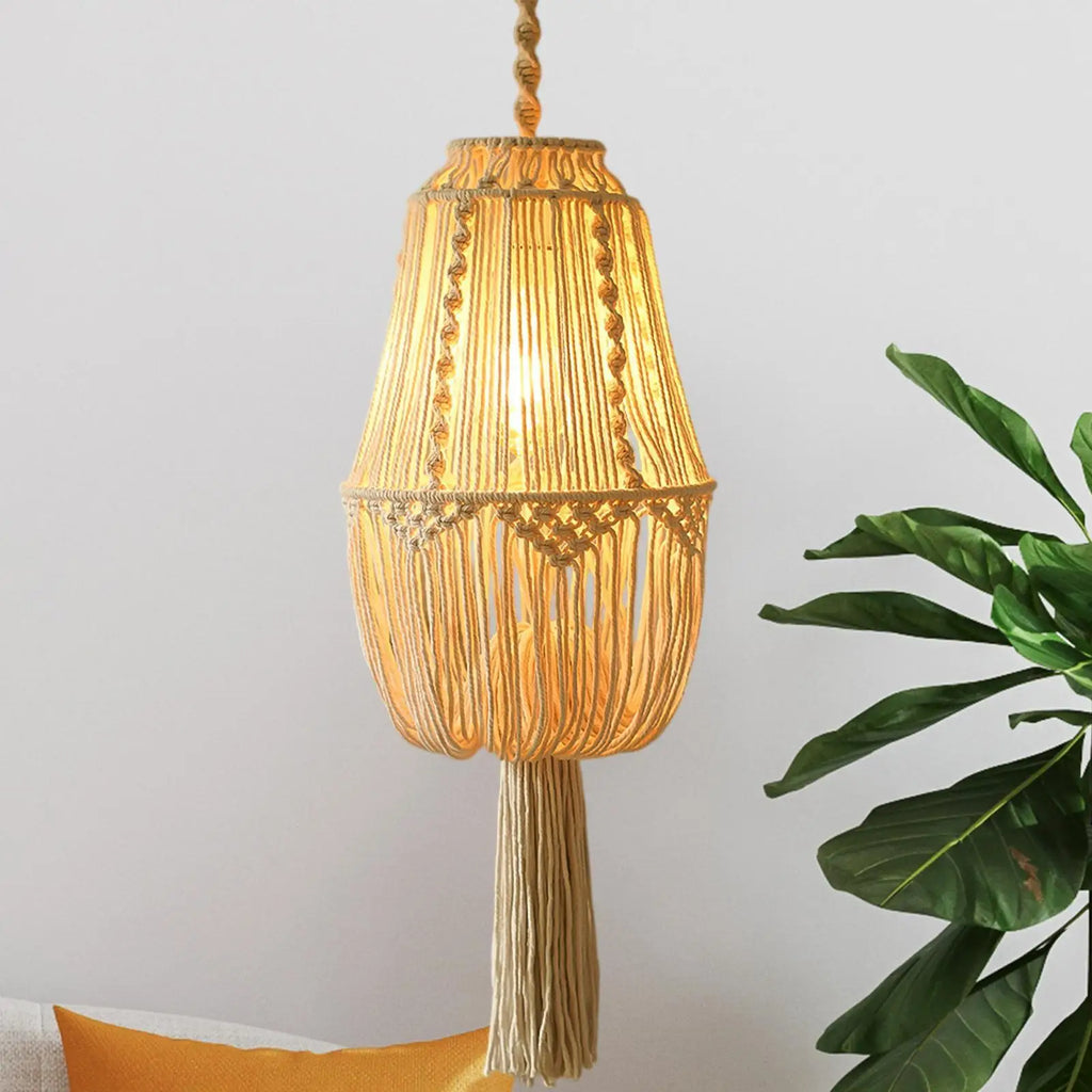 Nordic Bohemian Lamps Shade Handmade Modern Woven Tapestry Macrame Zpaxo