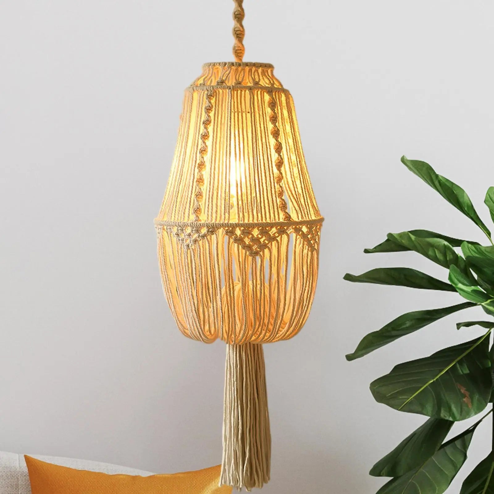 Nordic Bohemian Lamps Shade Handmade Modern Woven Tapestry Macrame Zpaxo