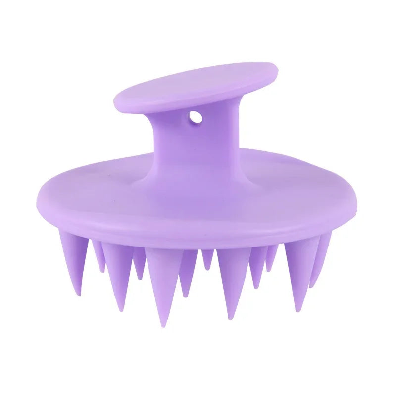 Silicone Shampoo Brush Hair Scalp Massager, Long & Stiff Spikes for Long, Curly, Thick Hair, Head Scrubber Scalp Exfoliator Zpaxo Purple