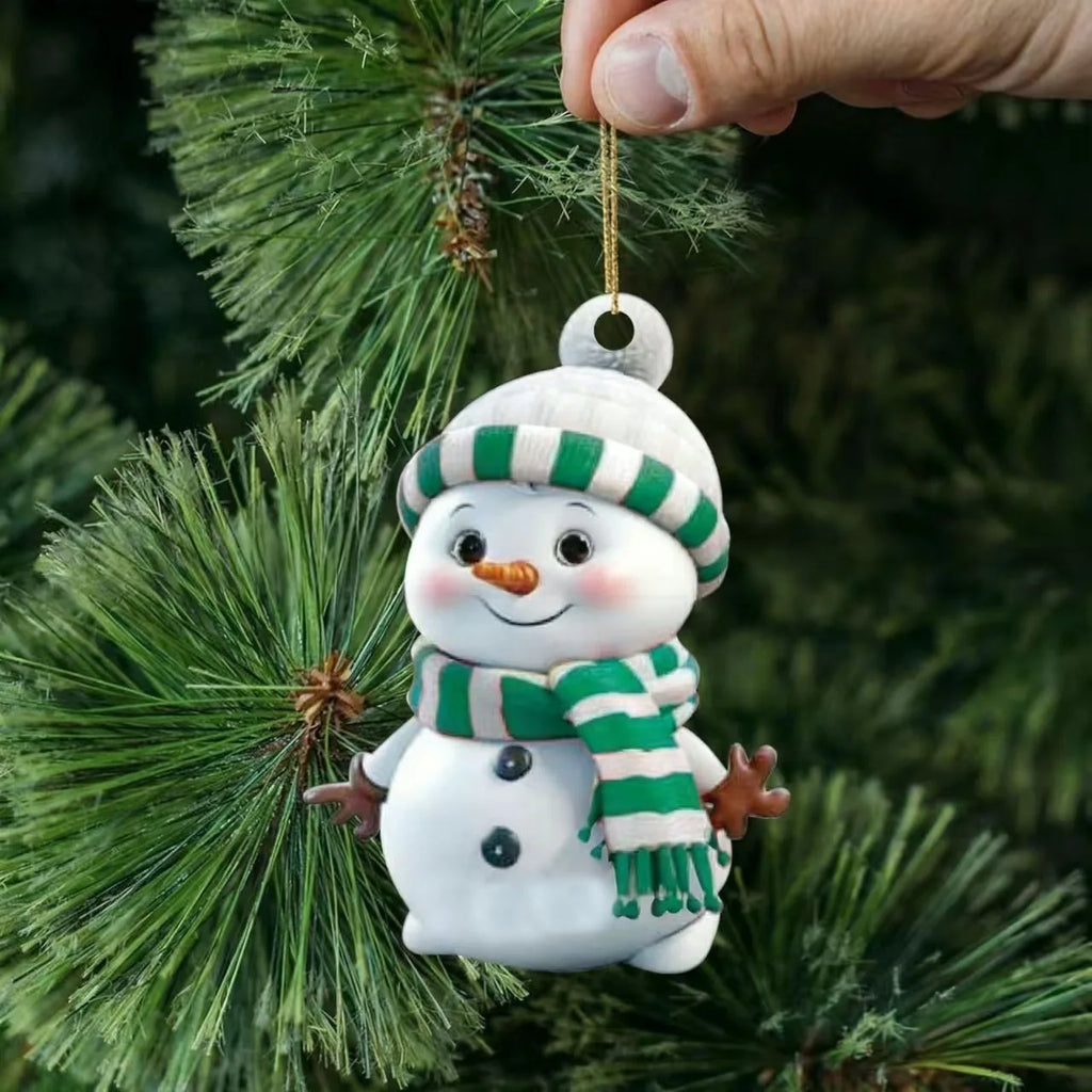 Acrylic Rainbow Snowman Christmas Ornament Pendant | Holiday
