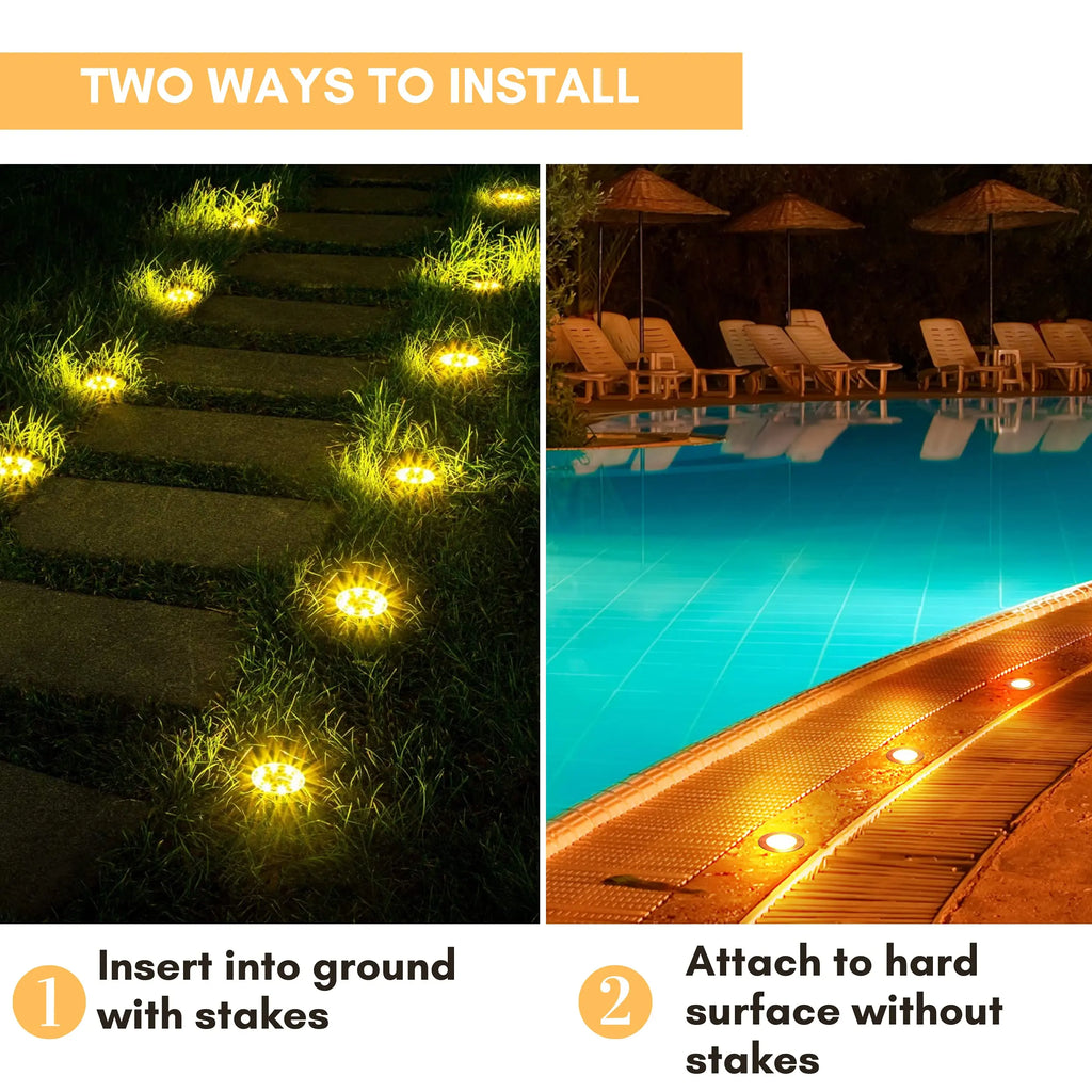 Solar Ground Lights Outdoor Waterproof Garden Decor Luces Solares Zpaxo