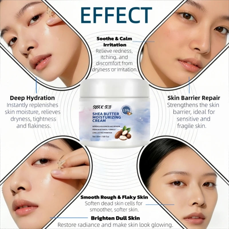50ml Daily Repair Facial Cream Shea Butter Hyaluronic Acid Ceramide Deep Moisturizing Nourish Dry Dehydrated Skin Zpaxo