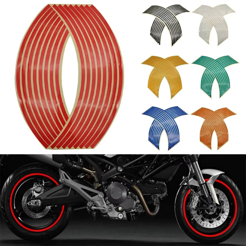 Reflective Motorcycle & Car Rim Tape Strips – Wheel Decals