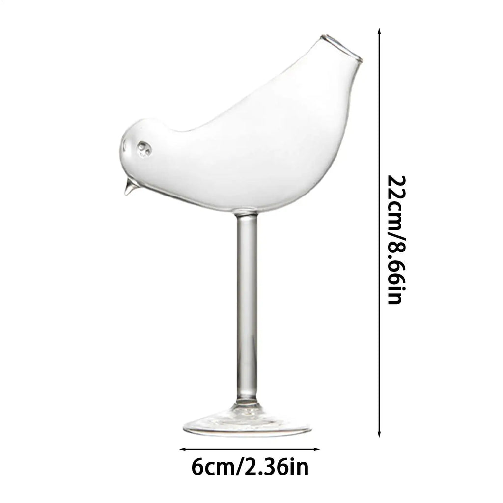 Cocktail Glasses 4-Piece Funny Bird Bar Decor Clear Drinking