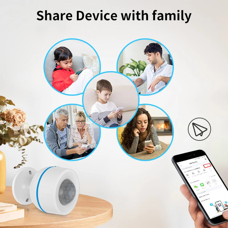 Matter Motion Sensor PIR Human Body Move With Temperature And Humidity Detector USB 5v/BatteryTuya Samrt Life Home Automation Zpaxo