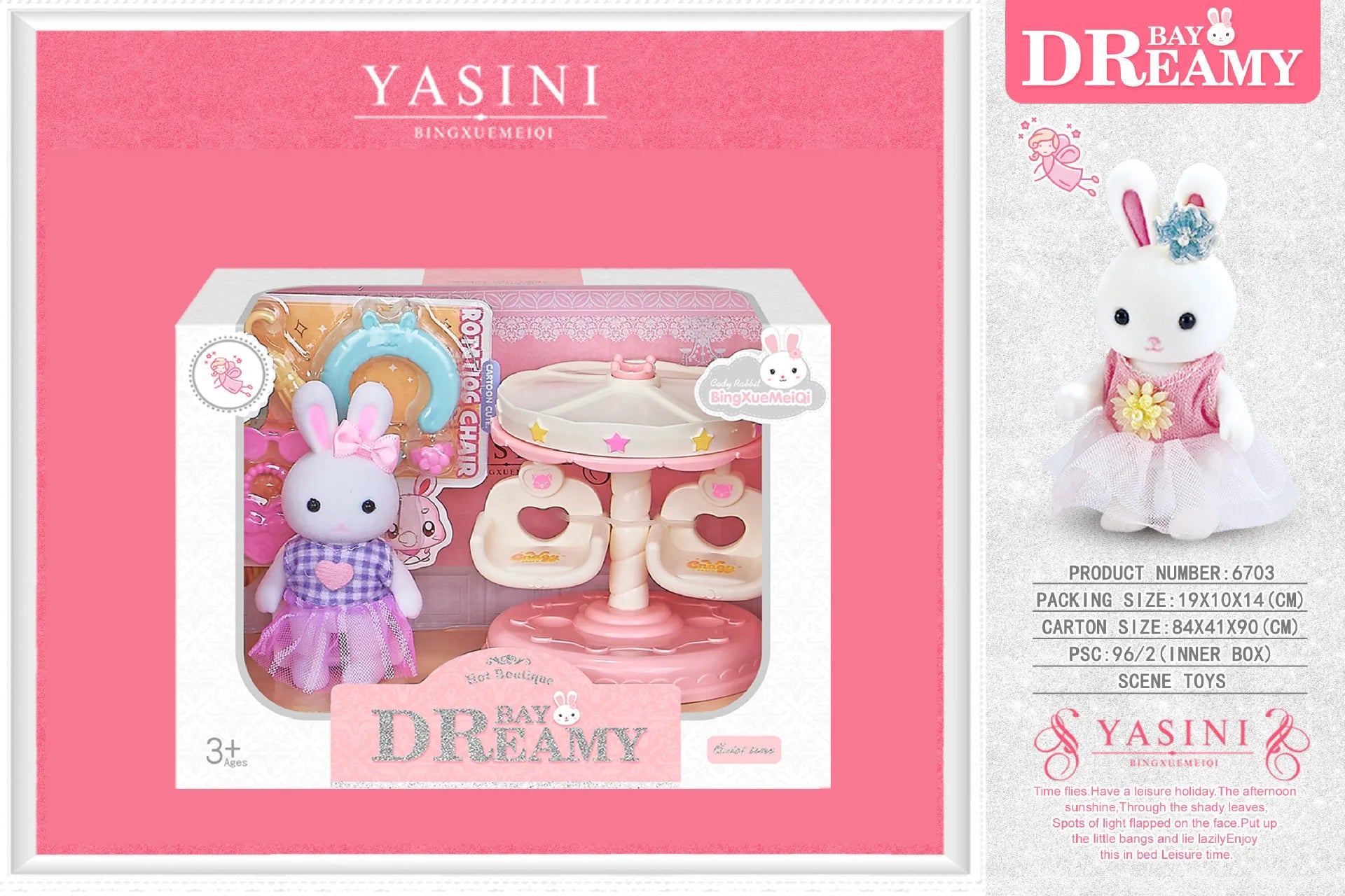 Little Rabbit Dresser Lovely Scene Play Toys Simulation Modelling