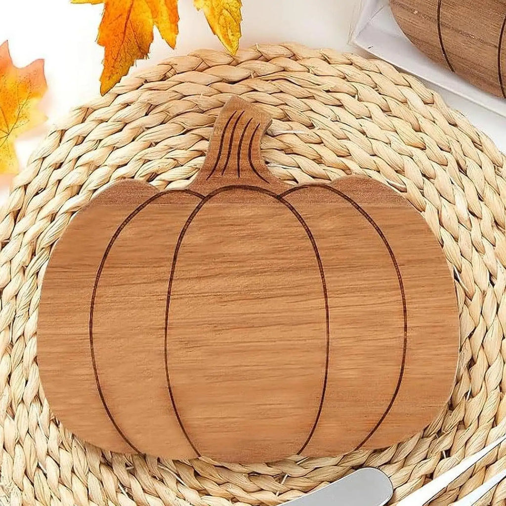 Pumpkin Shaped Wooden Cutting Board & Charcuterie Serving Tray Novelty Serving Board Zpaxo