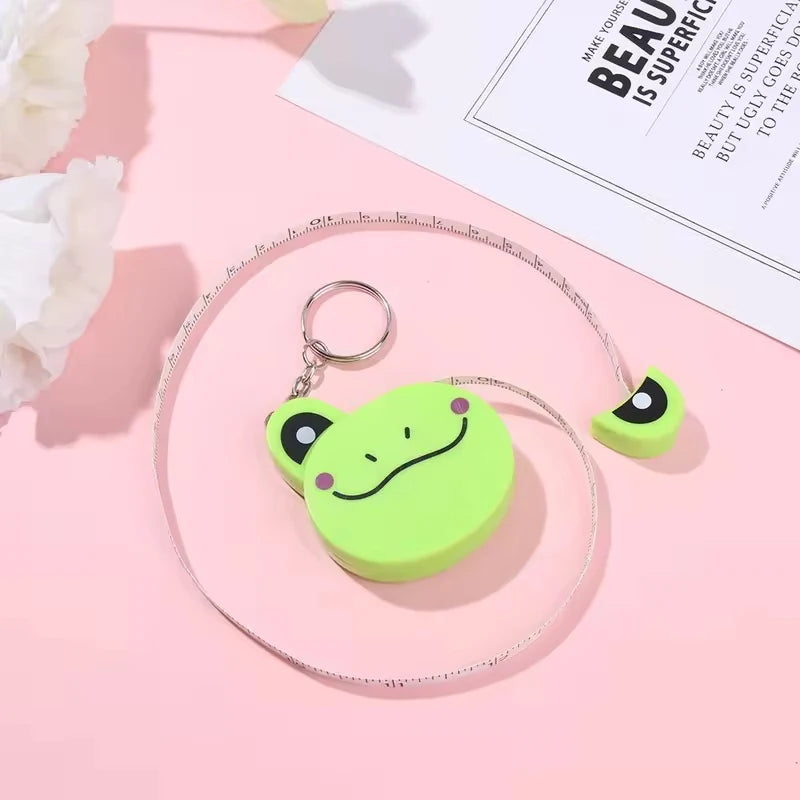 Cute Cartoon Animal Mini Tape Measure Keychain Portable Retractable