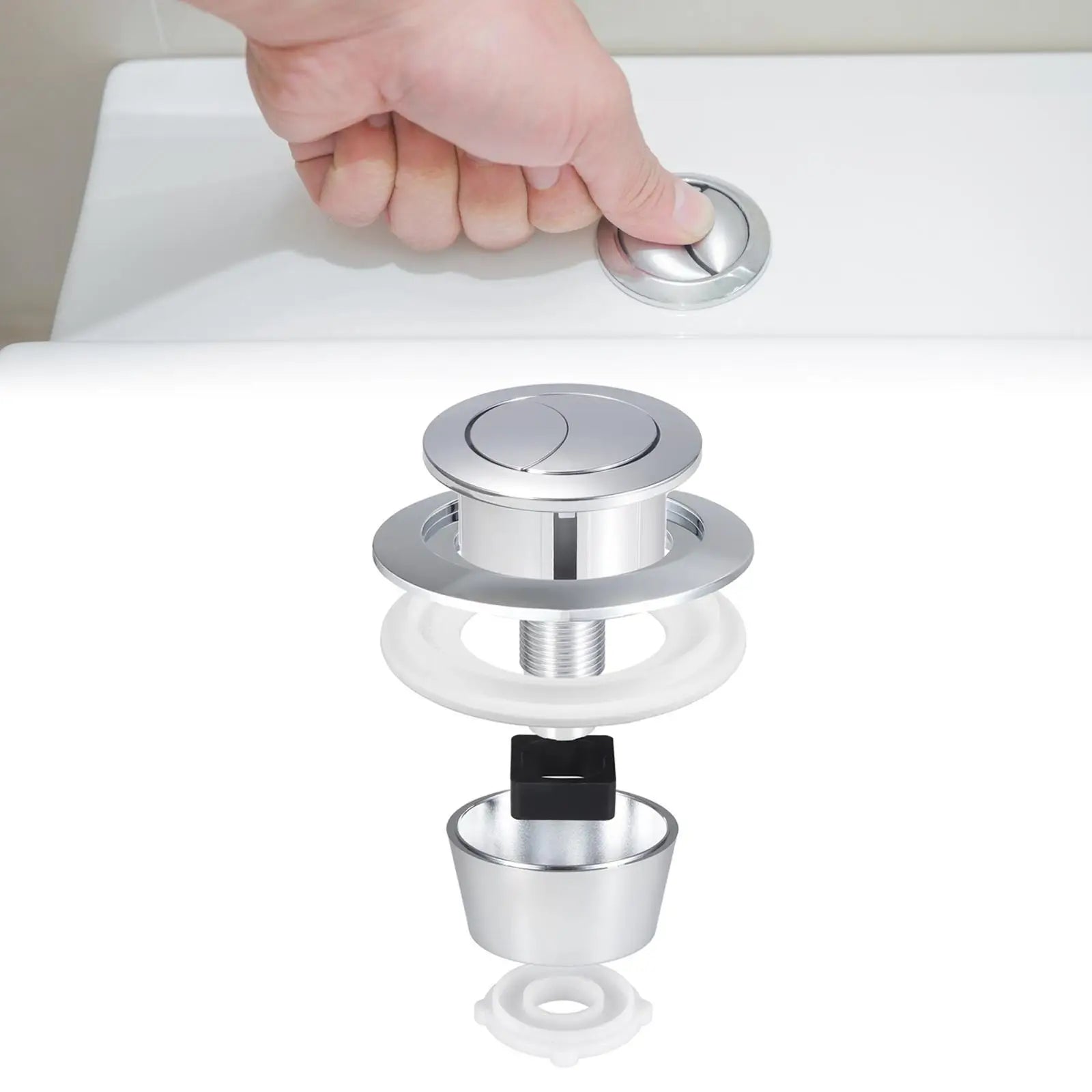 Toilet Flush Valves Fitting Flusher Double Push Toilet Tank Button Accessory Water Saving Flush Valve Fitting for Home Bathroom Zpaxo