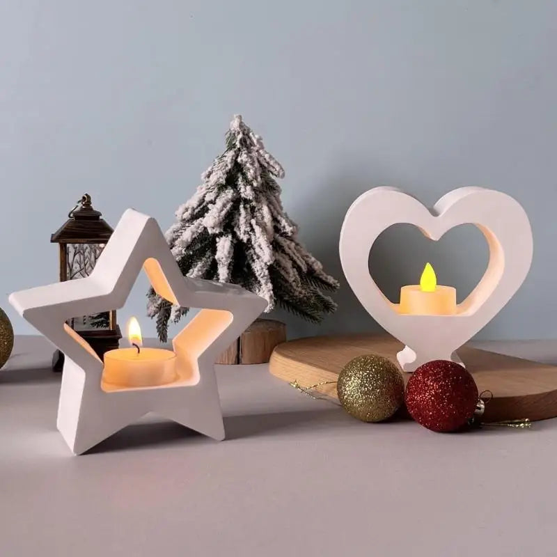 Hollowed Heart Silicone Holder Mold Easy Demolding Tealight Molds