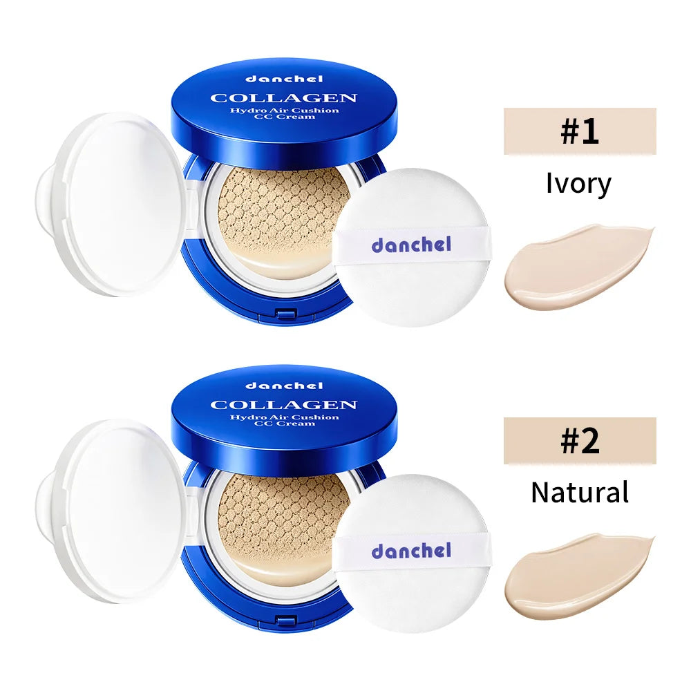 Collagen Hydro Air Cushion CC Cream Long Lasting Hydration Concealer Natural Dewy Finish Makeup Base Zpaxo