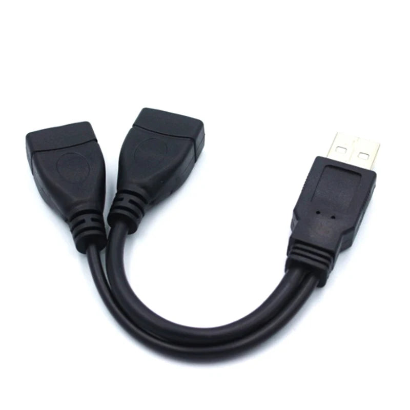 USB Splitter Cable USB Double Splitter Adapter Cable One To Two Female To USB 2 Male USB Charging Extension Cable For Laptops PC Zpaxo