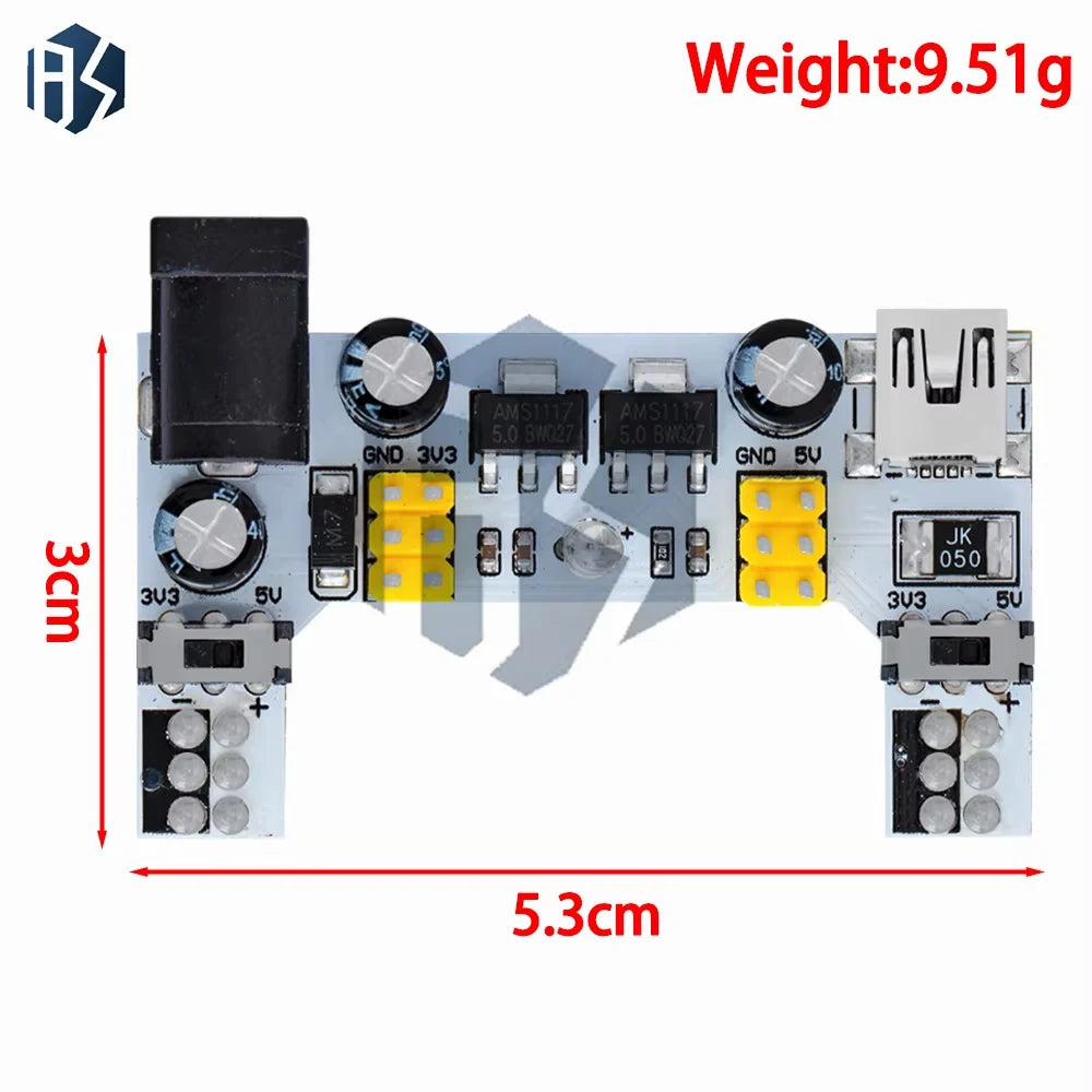 MB102 Breadboard Kit: Power Module + 830-Point Solderless Prototype Breadboard + 65 Flexible Jumper Wires Zpaxo