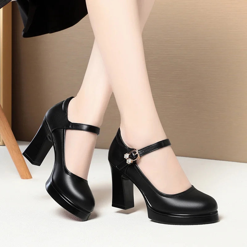 Waterproof Platform Heel Round-head Summer Model Training Special Zpaxo