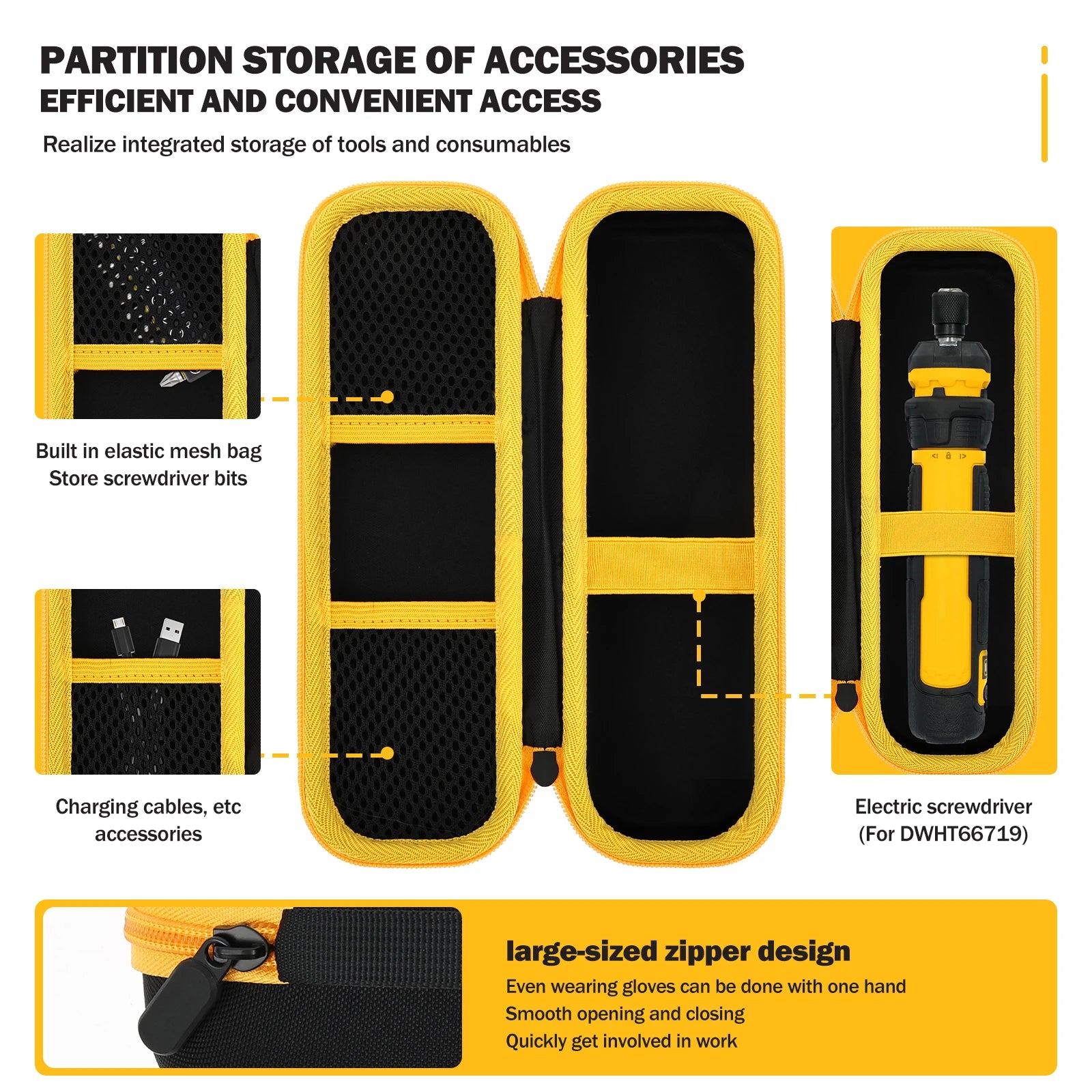 Cordless Screwdriver (DWHT66719) Hard Storage Case for DEWALT Electric Screwdriver Hard EVA Shell for Construction Site, Worksho Zpaxo