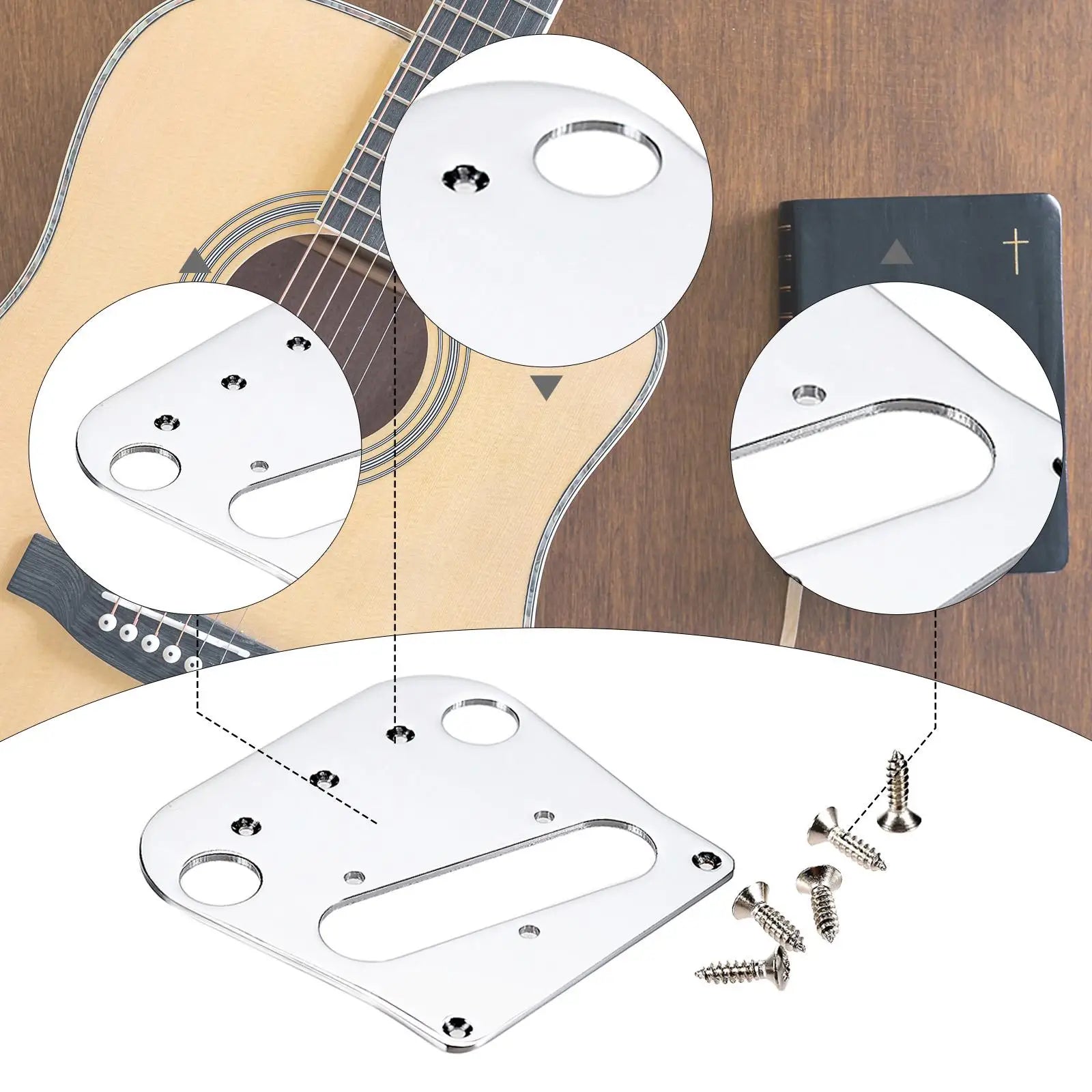 Guitar Tremolo Bridge Plate – B50 Metal Replacement Adapter Guitar Bridge Part Zpaxo