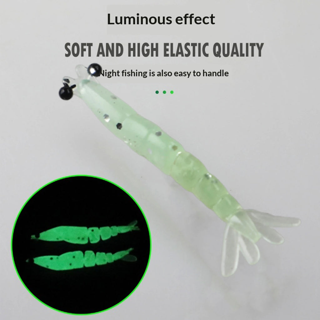 Soft Worm Shrimp Fishing Lure Glitter Direct Tackle Lures 3D Shrimps