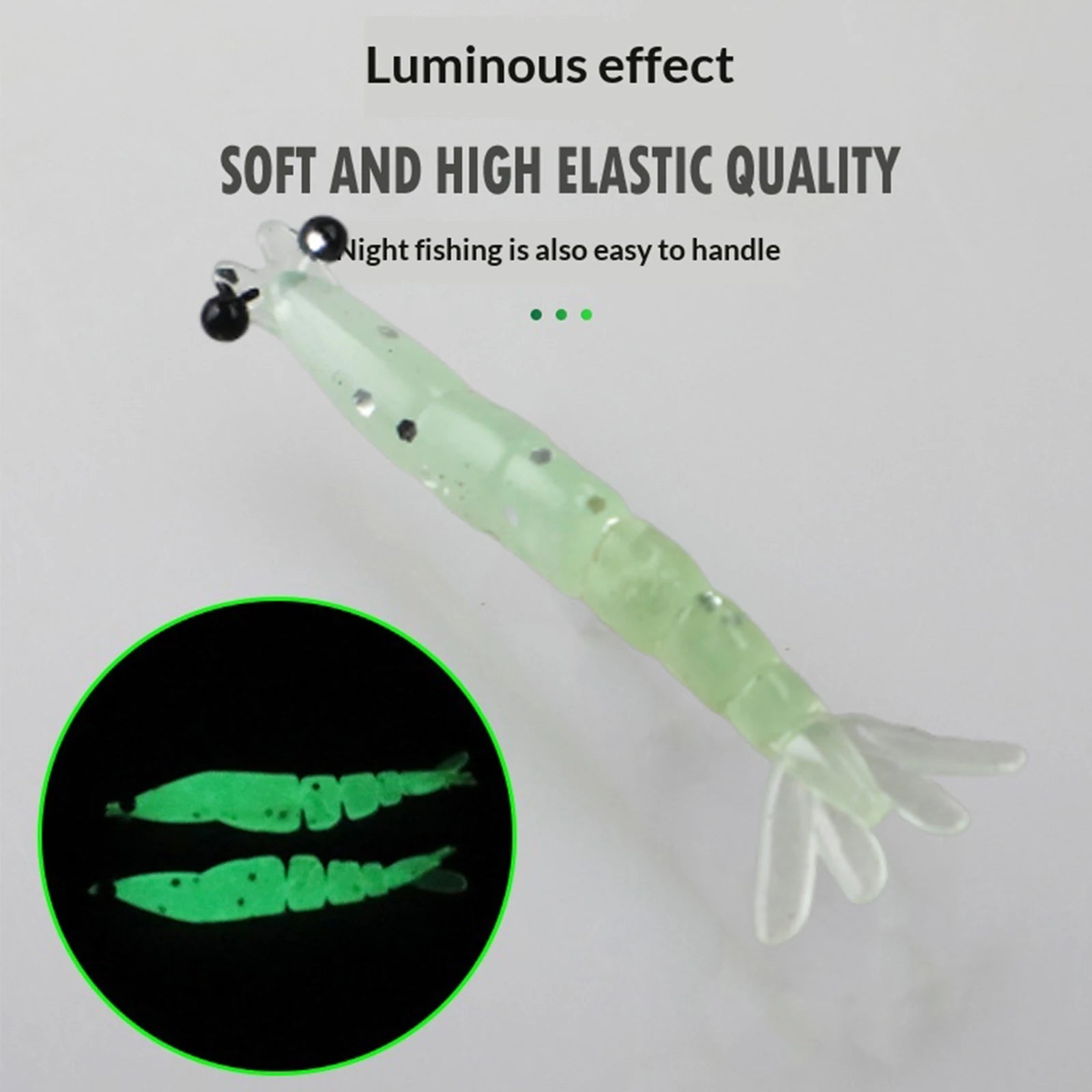 Soft Worm Shrimp Fishing Lure Glitter Direct Tackle Lures 3D Shrimps