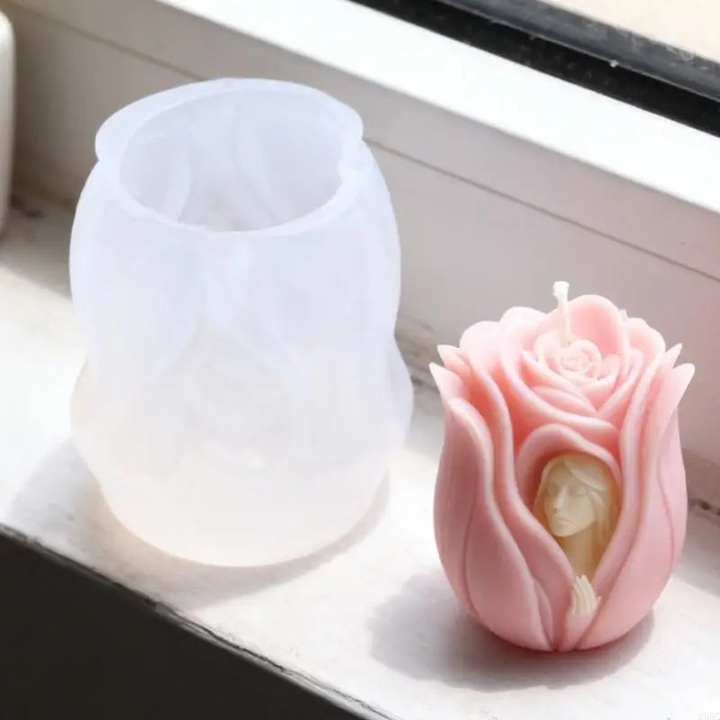 Flower Statue Silicone Molds Handmade Soap Chocolate Wedding