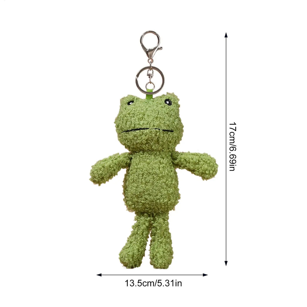 Plush Frog Keychain Cute Stuffed Animal Keyring Bag Charm Kids Adults
